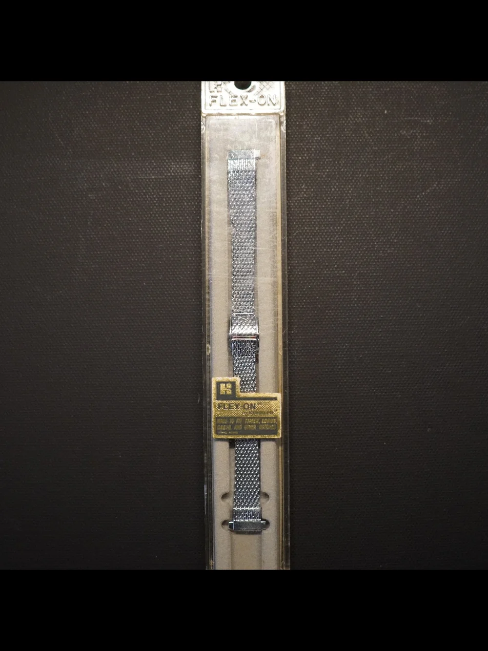 NOS Flex-On by Kreisler Silver Mesh Watch Band 9mm to 11mm Vintage USA